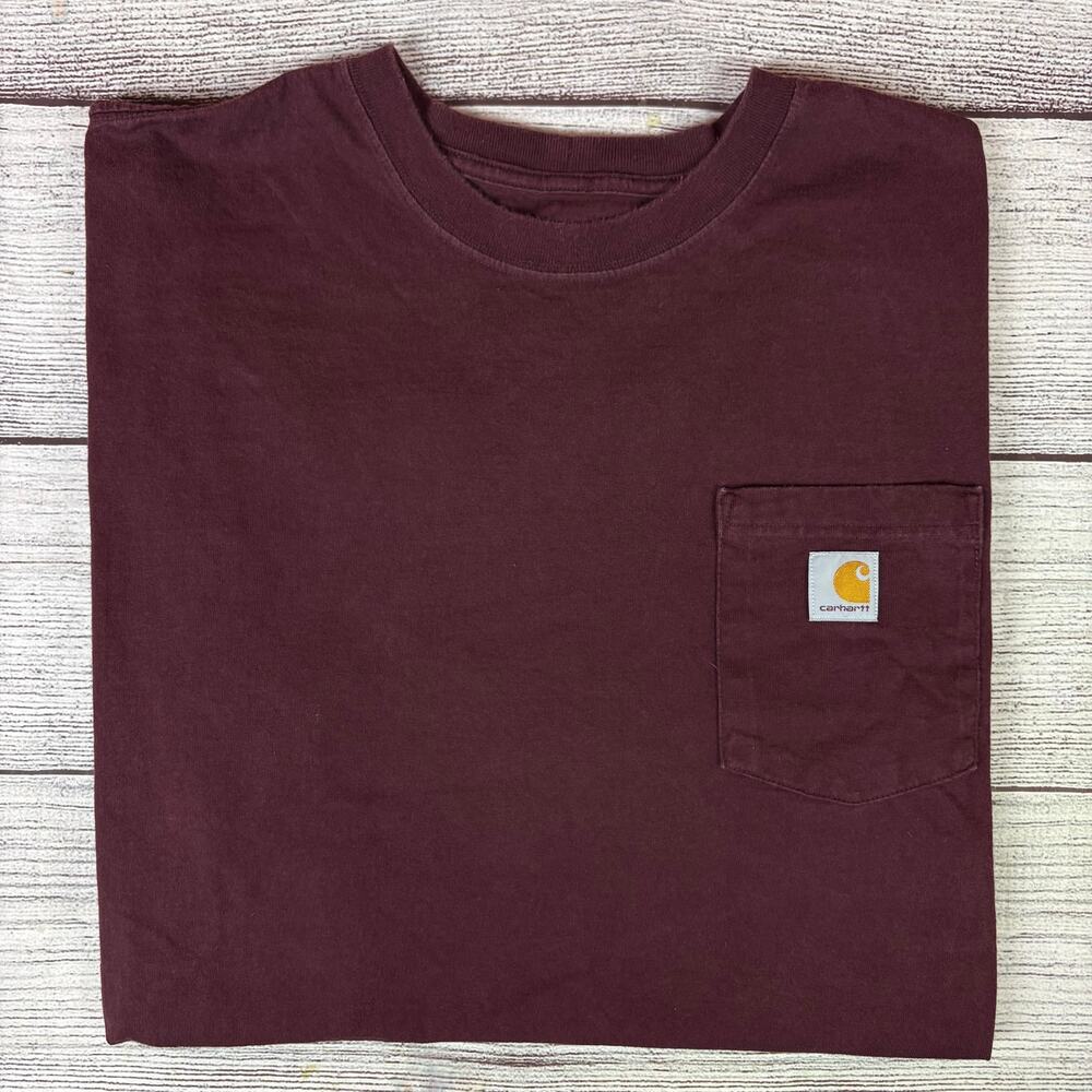 Carhartt Maroon Short Sleeve Pocket T-shirt